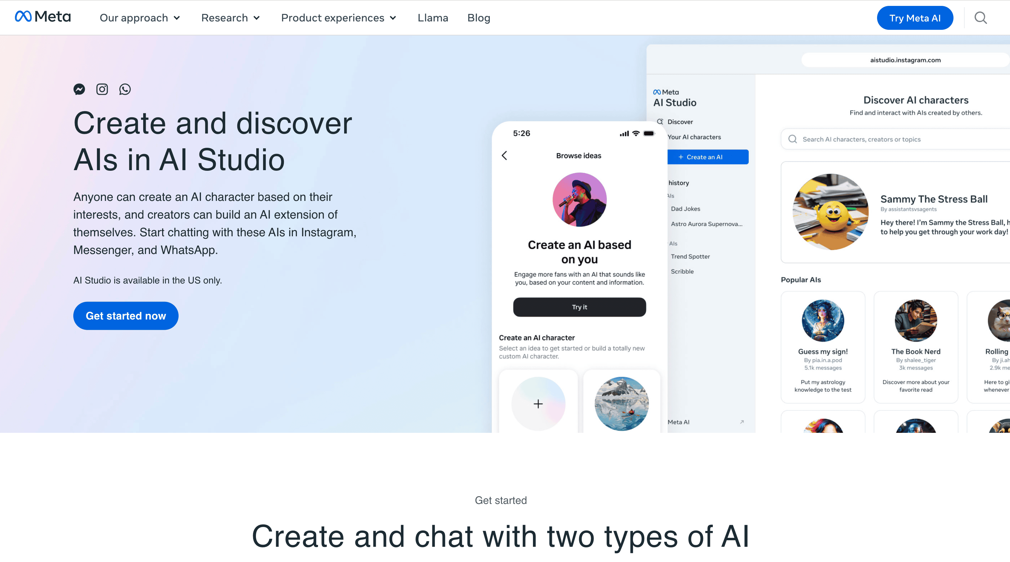 Meta AI studio